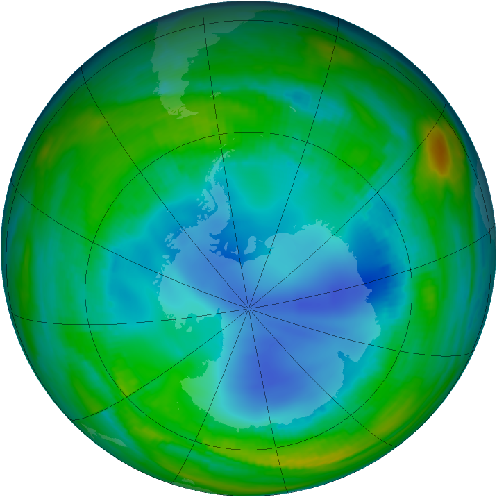Antarctic ozone map for 01 August 1999